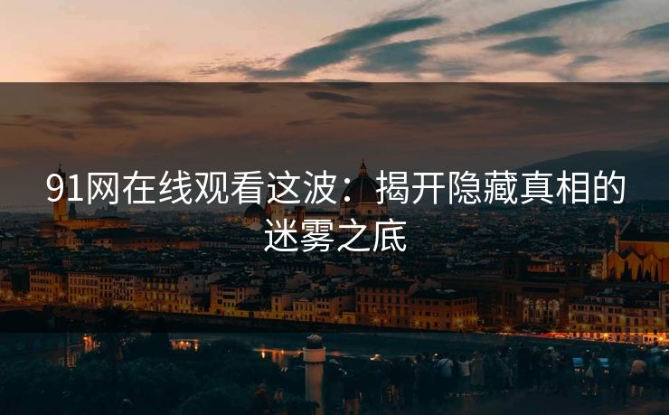 91网在线观看这波：揭开隐藏真相的迷雾之底