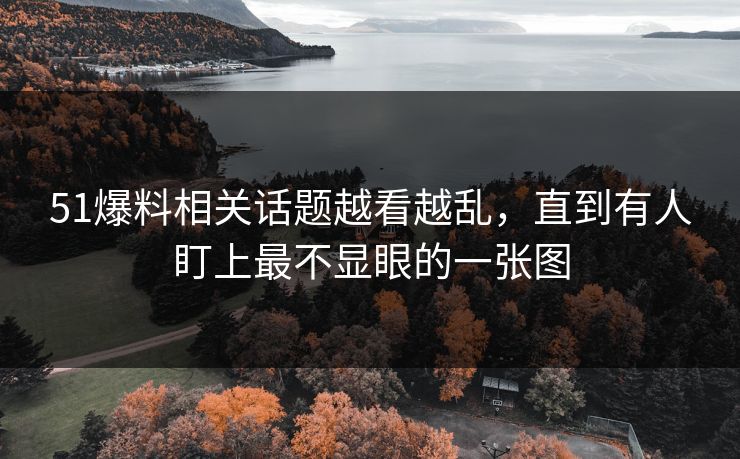 51爆料相关话题越看越乱，直到有人盯上最不显眼的一张图