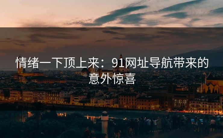 情绪一下顶上来：91网址导航带来的意外惊喜