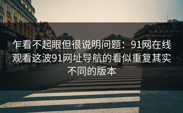 乍看不起眼但很说明问题：91网在线观看这波91网址导航的看似重复其实不同的版本