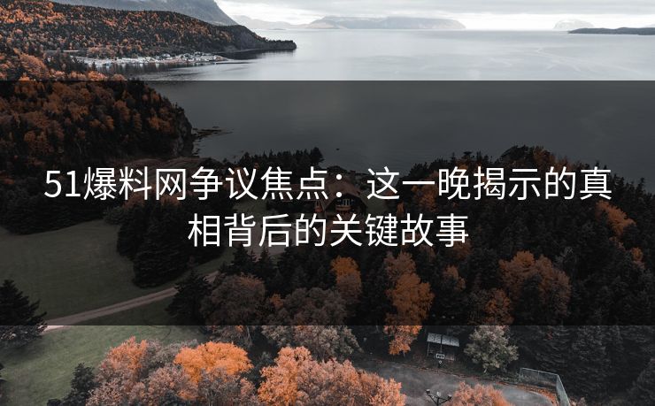 51爆料网争议焦点：这一晚揭示的真相背后的关键故事