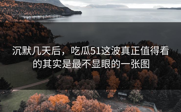 沉默几天后，吃瓜51这波真正值得看的其实是最不显眼的一张图