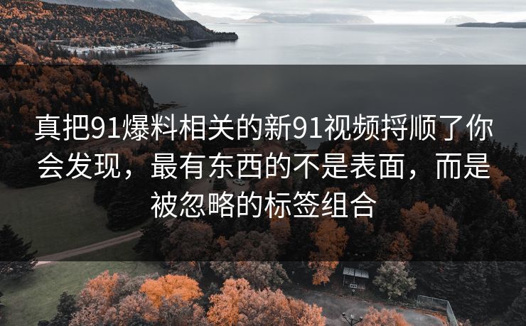 真把91爆料相关的新91视频捋顺了你会发现，最有东西的不是表面，而是被忽略的标签组合